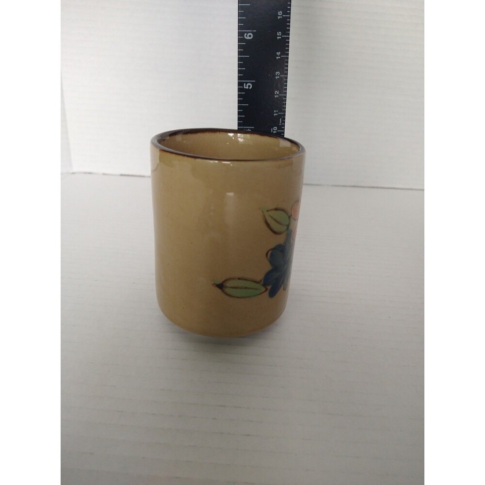 Vintage Speckled Stoneware Ceramic Floral Coffee Mug Made in Korea MCM - Picture 5 of 10
